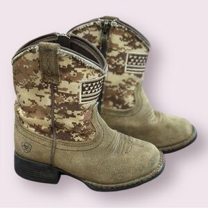 Ariat Toddler “Patriot” Boots Brown Flag USA size 8/9 toddler